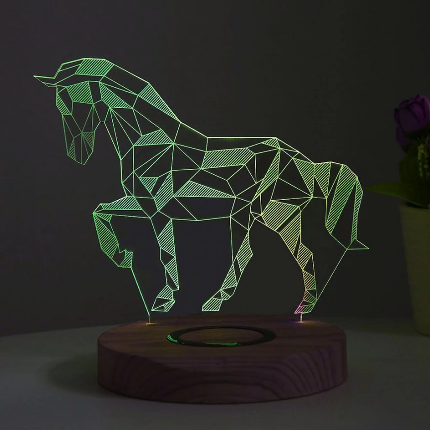 Беспроводное зарядное устройство - ночник Light Up, коричневая фото 7