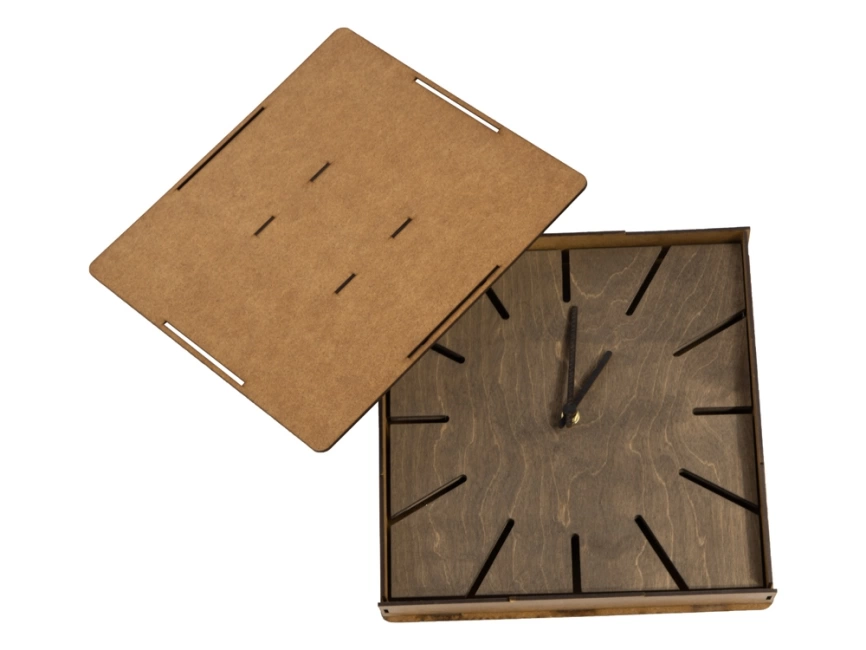 Часы деревянные Olafur квадратные, 28 см, шоколадный фото 2
