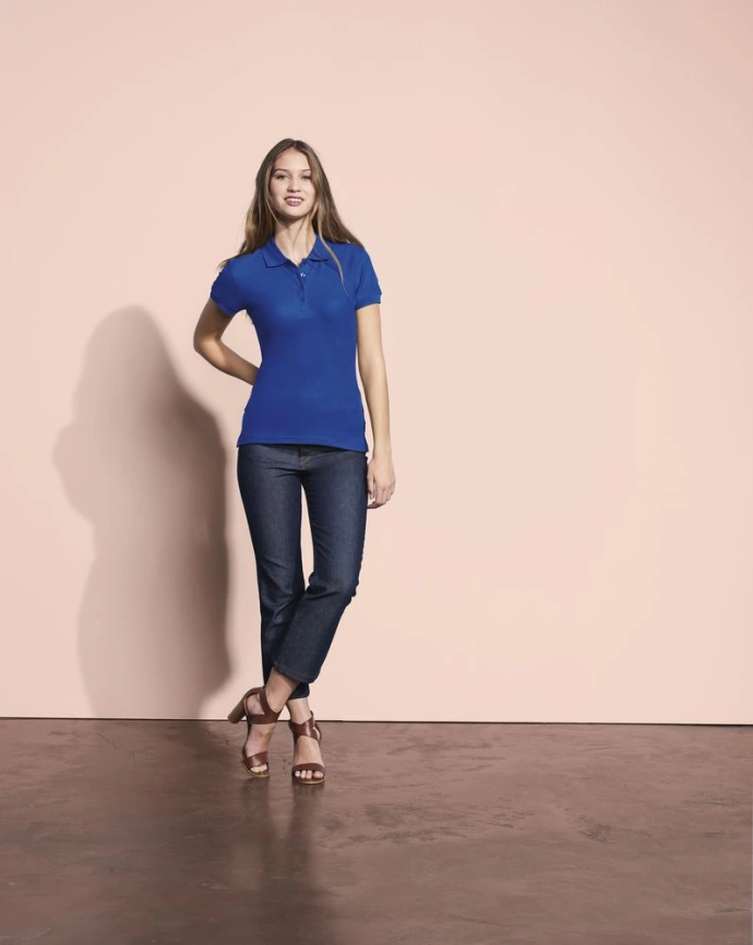 Рубашка поло женская People 210 шоколадно-коричневая, размер L фото 4