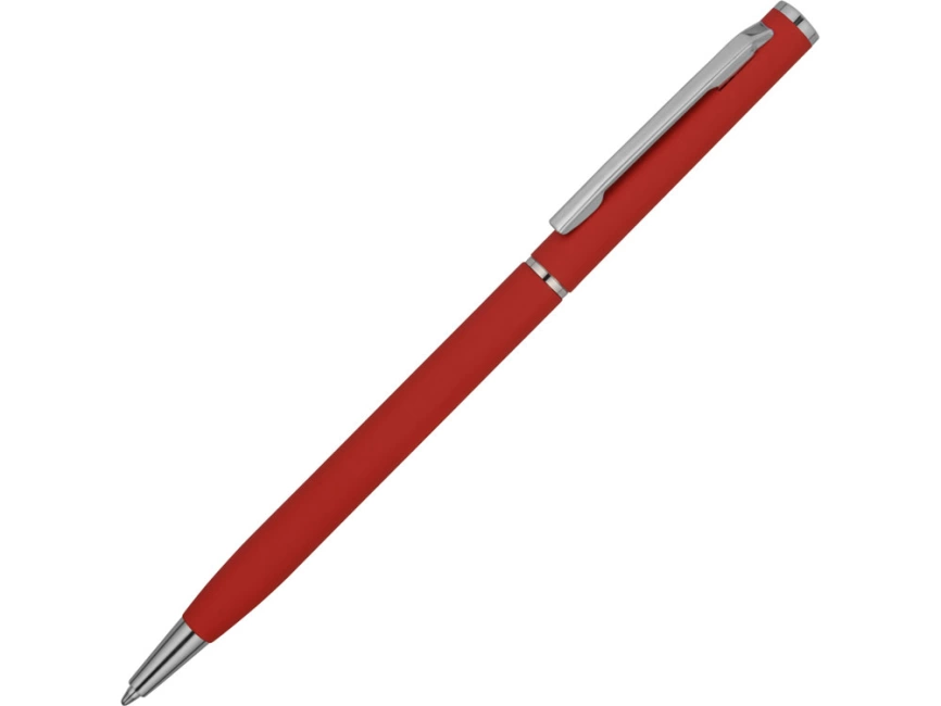 Ручка металлическая шариковая Атриум с покрытием софт-тач, красный фото 1