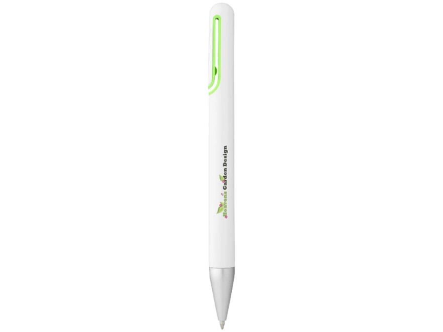 Ручка шариковая Nassau, белая с зеленое яблоко фото 3