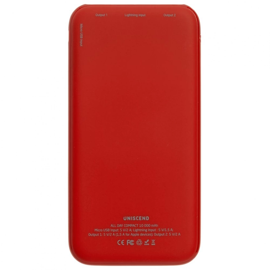 Внешний аккумулятор Uniscend All Day Compact 10000 мАч, красный фото 2