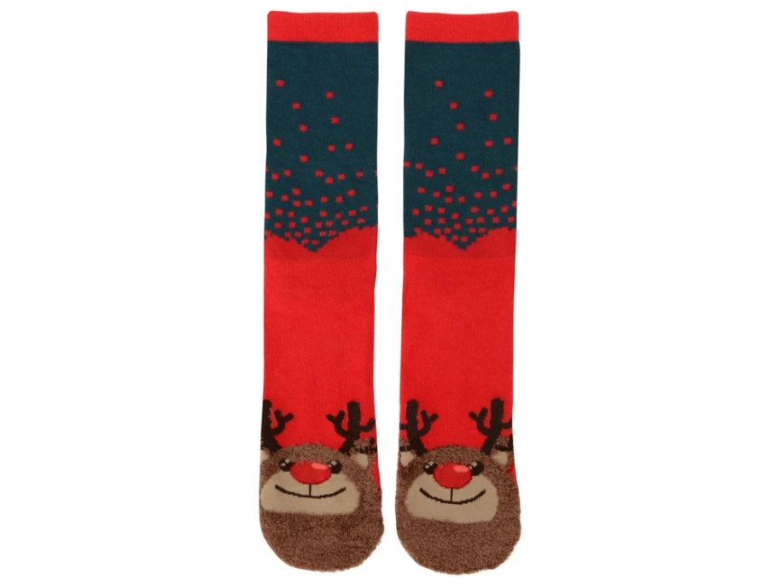 Набор носков с рождественской символикой в мешке мужские, 2 пары, красный фото 7