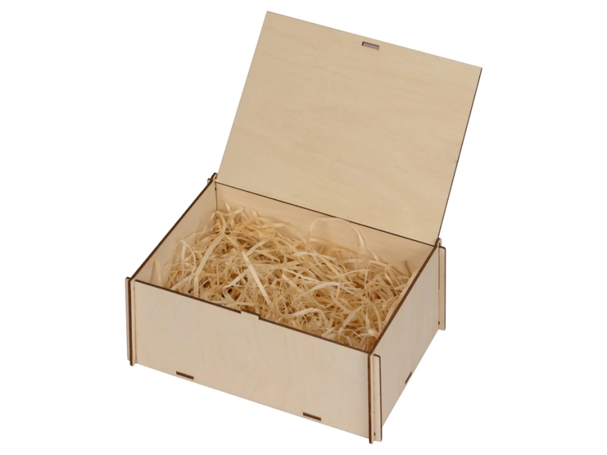 Деревянная коробка для гирлянды с наполнителем-стружкой Ларь фото 2