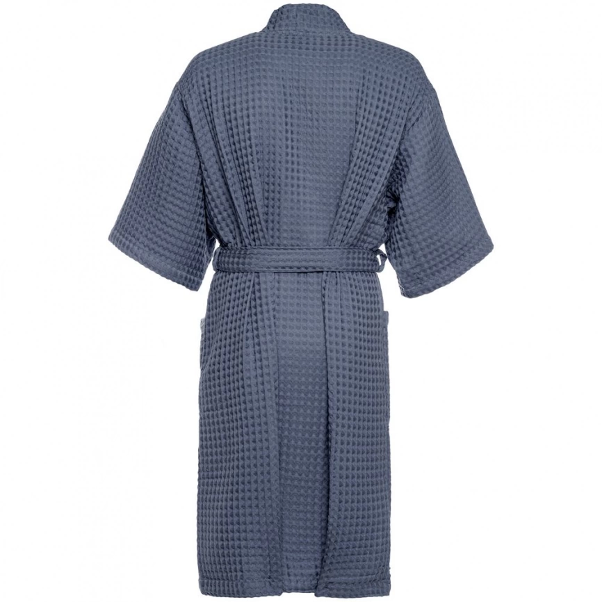Халат вафельный мужской Boho Kimono, темно-серый (графит), размер XL (52-54) фото 11