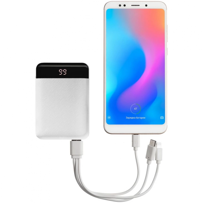 Внешний аккумулятор Uniscend Full Feel 10000 мАч с индикатором, белый фото 7