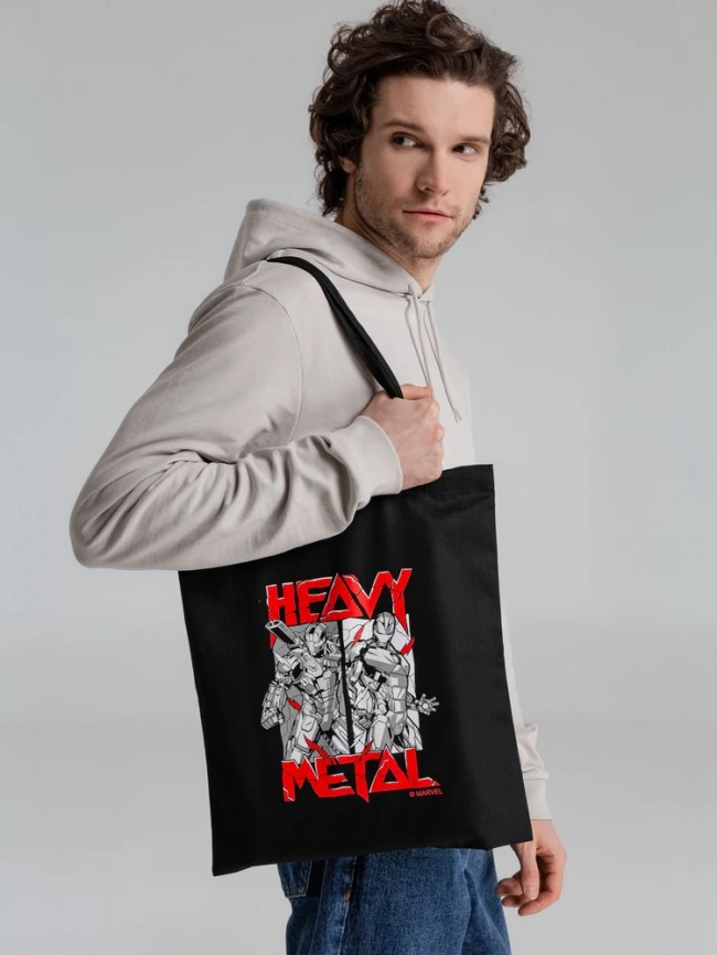 Холщовая сумка Heavy Metal, черная фото 4