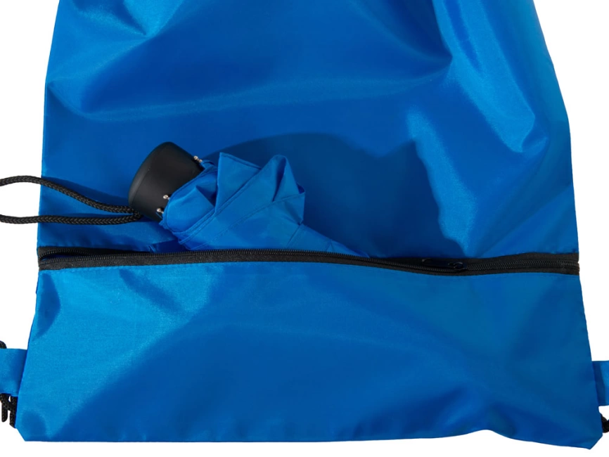 Зонт Picau из переработанного пластика в сумочке, синий фото 11