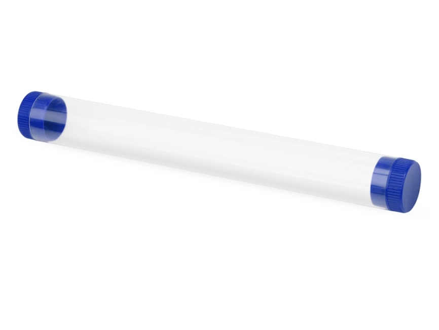 Футляр-туба пластиковый для ручки Tube 2.0, прозрачный/синий фото 1