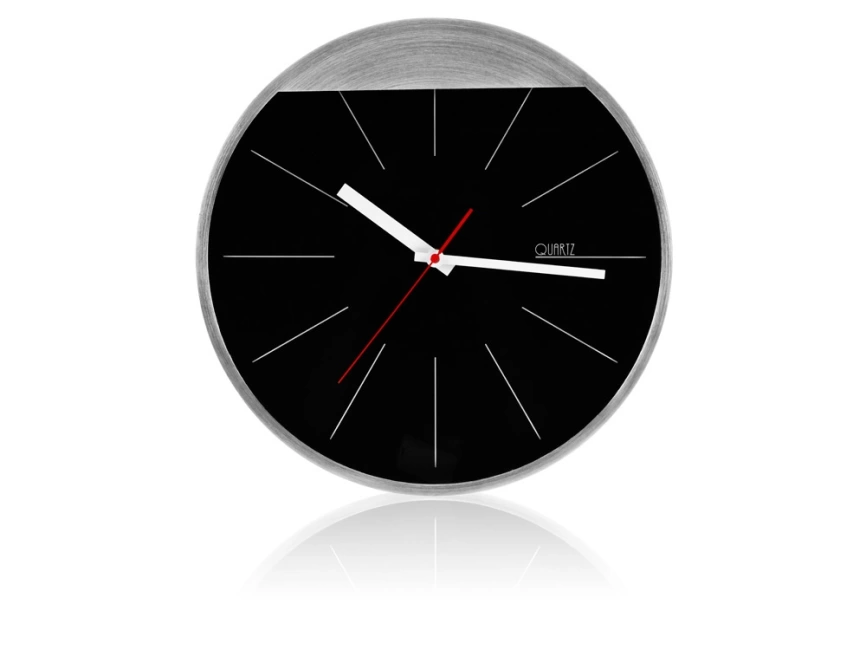 Часы настенные Де-Мойн, черный/серебристый (Р) фото 2