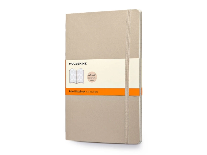 Записная книжка Moleskine Classic Soft (в линейку), Large (13х21см), бежевый фото 1