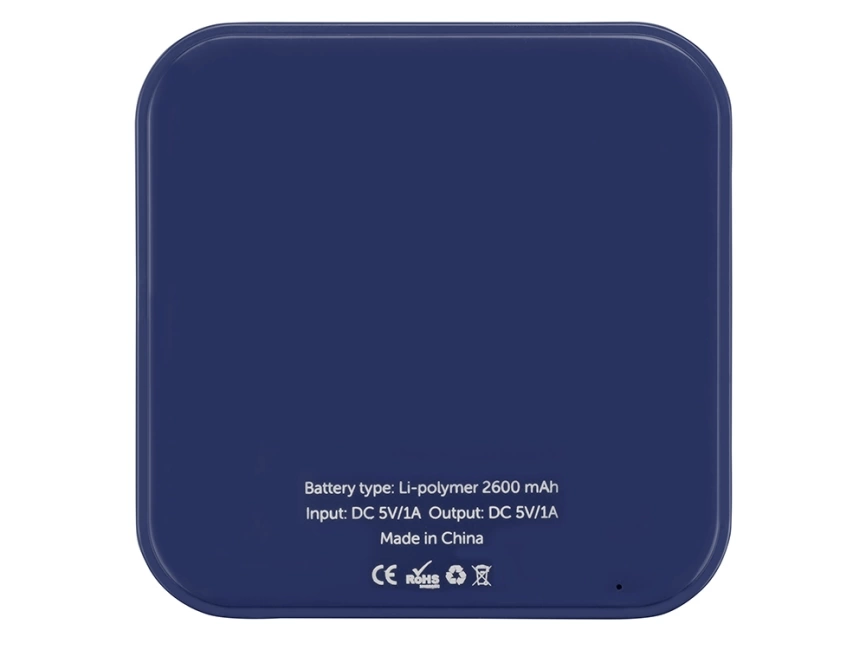 Портативное зарядное устройство (power bank) Квадрум, 2600 mAh, синий фото 7
