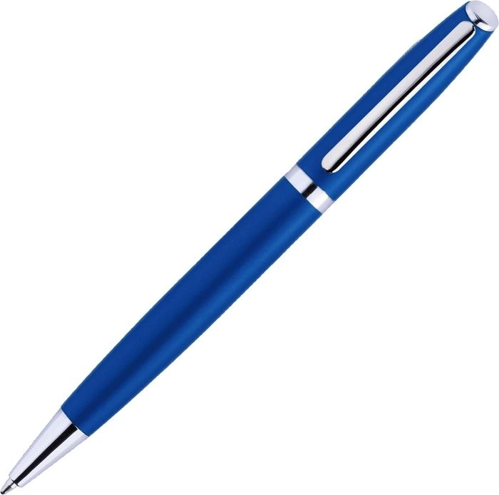 Ручка металличечкая VESTA, синяя с серебристым фото 2