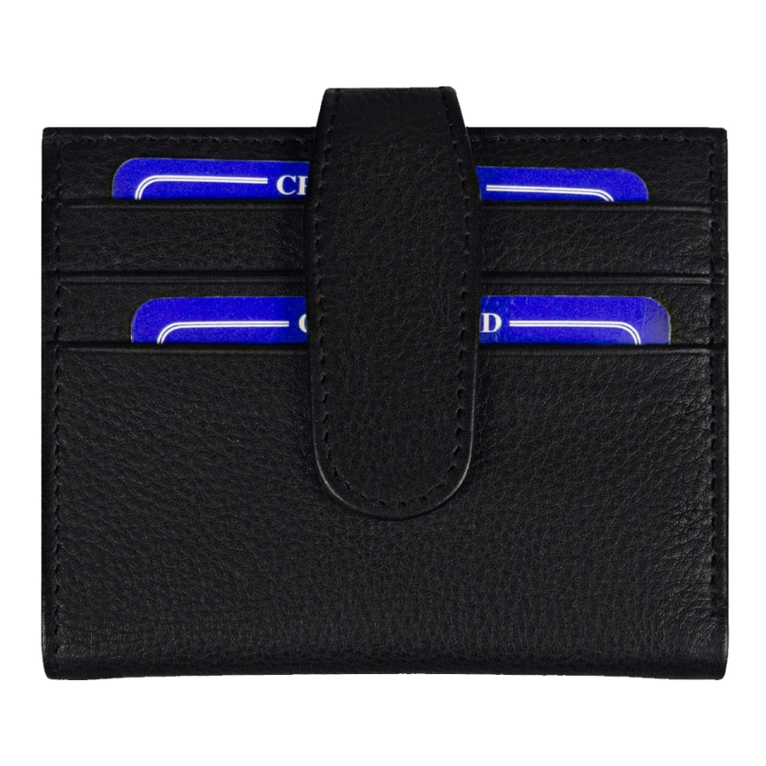 Футляр для кредитных карт и купюр/картхолдер Leather Road из нат. кожи, черный фото 1