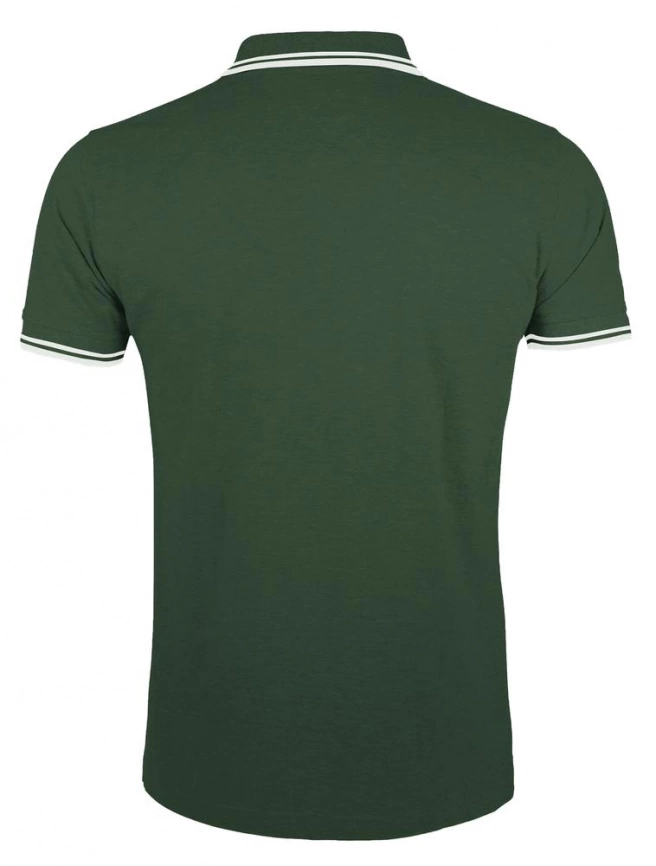 Рубашка поло мужская Pasadena Men 200 с контрастной отделкой зеленая с белым, размер XXL фото 2