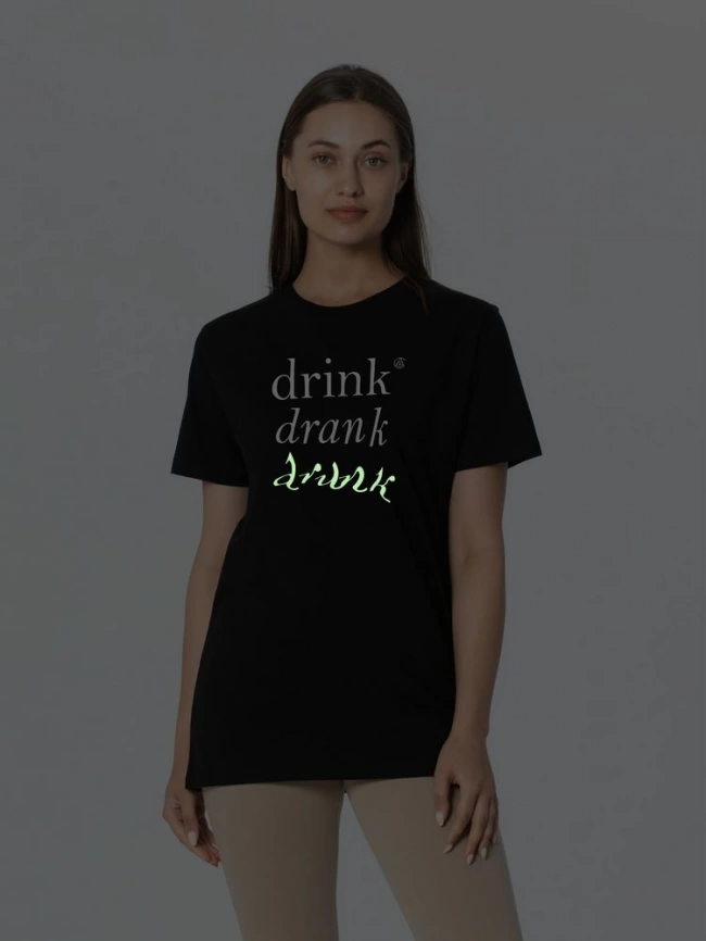 Футболка Drunk со светящимся принтом, черная, размер XL фото 4
