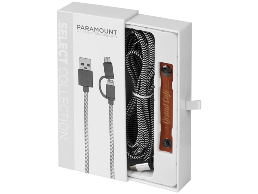 Кабель для зарядки Paramount 3-в-1 в тканевой оплетке фото 6