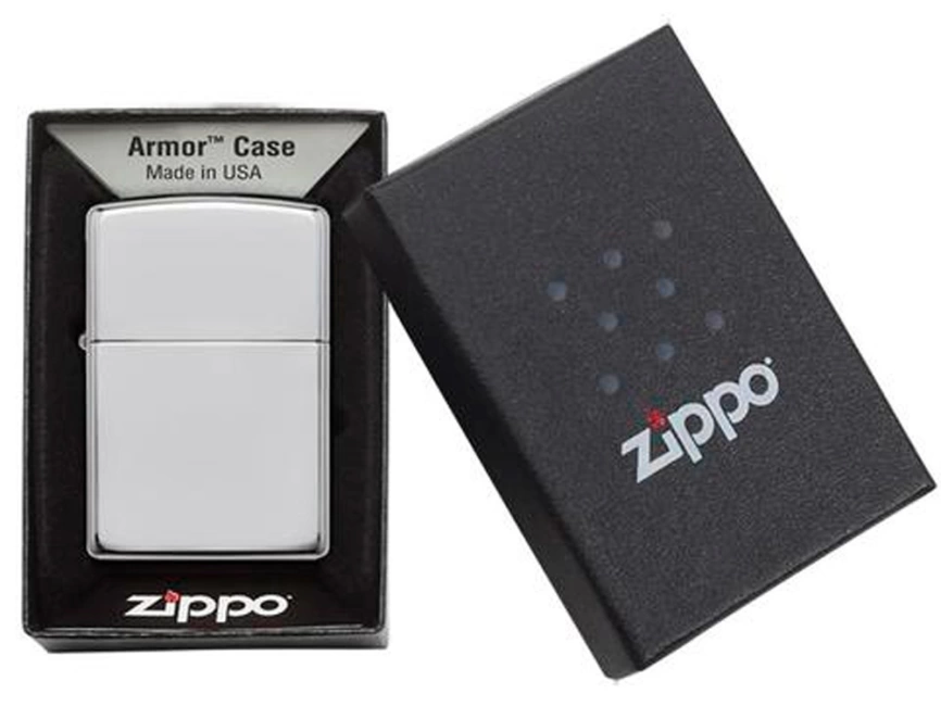 Зажигалка ZIPPO Armor™ c покрытием High Polish Chrome, латунь/сталь, серебристая, 38x13x57 мм фото 5
