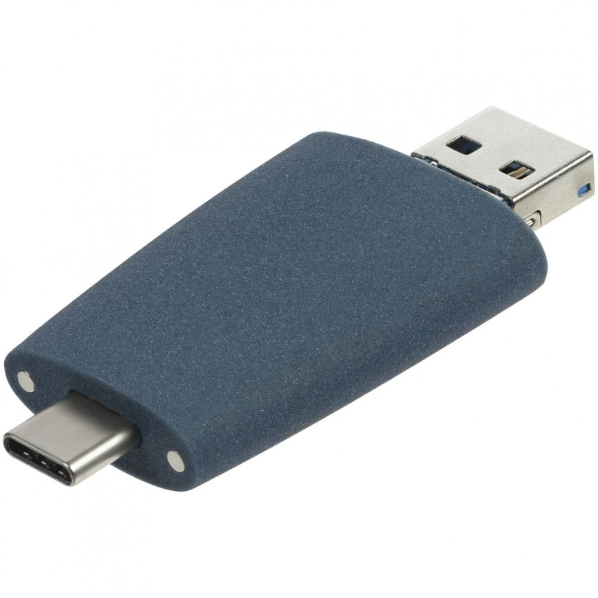 Флешка Pebble Universal, USB 3.0, серо-синяя, 32 Гб фото 6