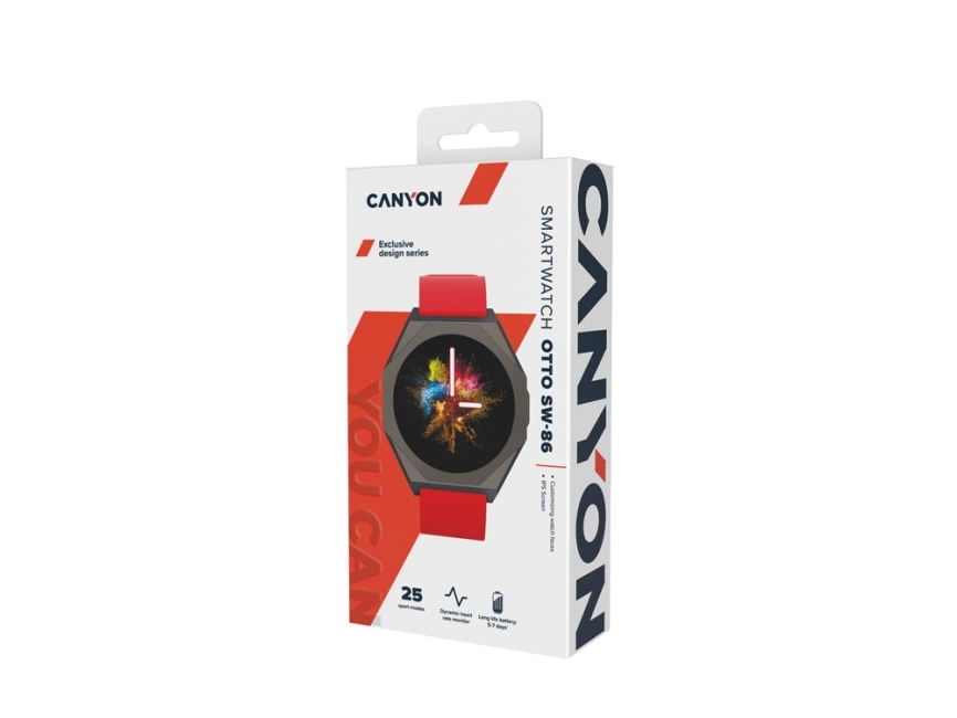 Смарт-часы CANYON Otto SW-86, красный фото 7