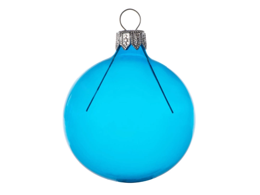 Стеклянный шар голубой полупрозрачный, заготовка шара 6 см, цвет 61 фото 1