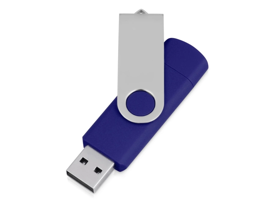 USB/micro USB-флешка 2.0 на 16 Гб Квебек OTG, синий фото 2