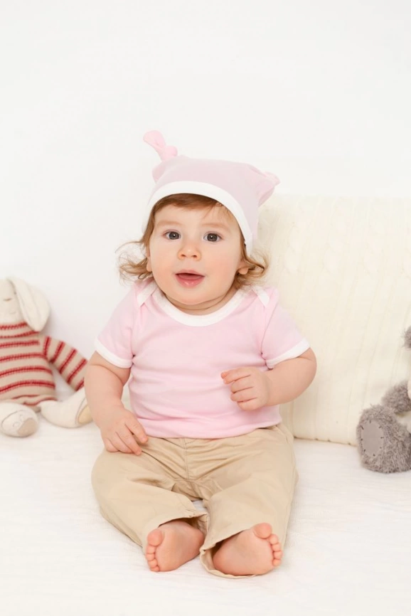 Футболка с коротким рукавом Baby Prime, детская, розовая с молочно-белым, 68 см фото 3