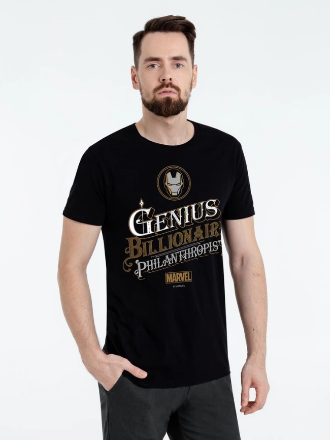 Футболка Tony Stark Genius, черная, размер S фото 4
