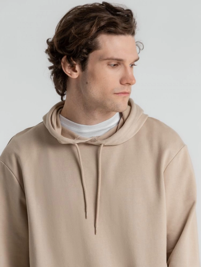 Толстовка с капюшоном унисекс Hoodie, бежевая, размер 3XL фото 11