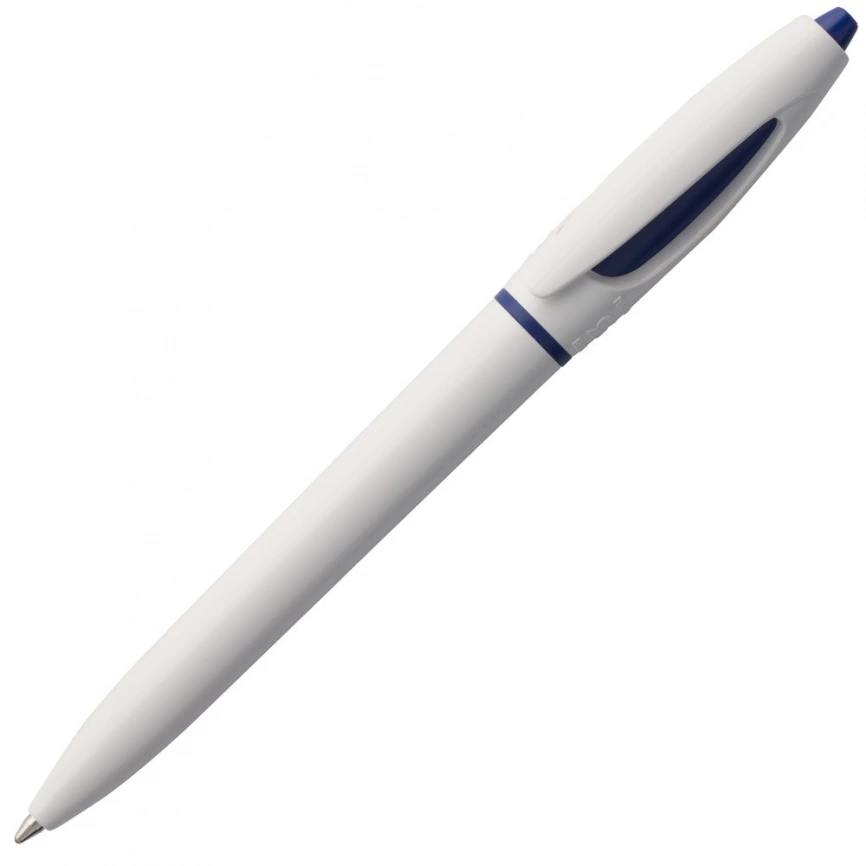 Ручка шариковая S! (Си), белая с темно-синим фото 1