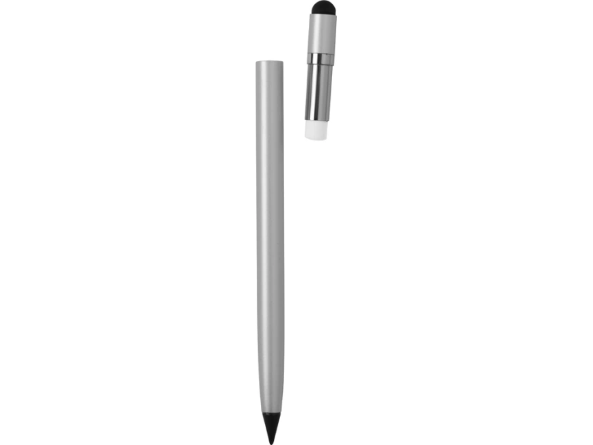 Вечный карандаш Eternal со стилусом и ластиком, серебристый фото 3