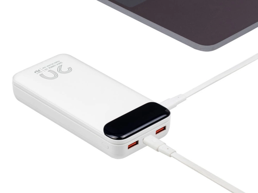 RIVACASE VA2580 (20 000mAh), QC/PD 20W внешний аккумулятор с дисплеем, белый /24 фото 12
