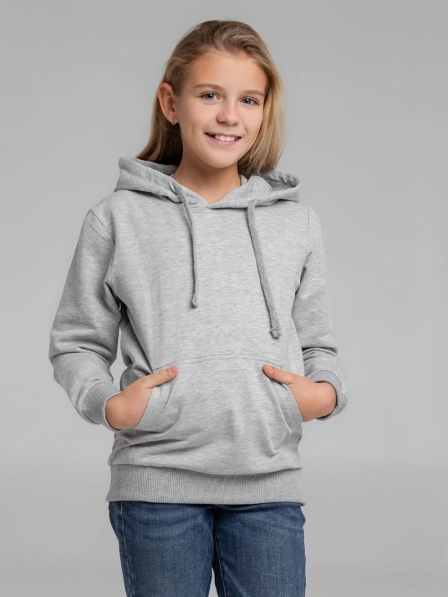 Толстовка с капюшоном детская Kirenga Kids, серый меланж, 8 лет фото 14