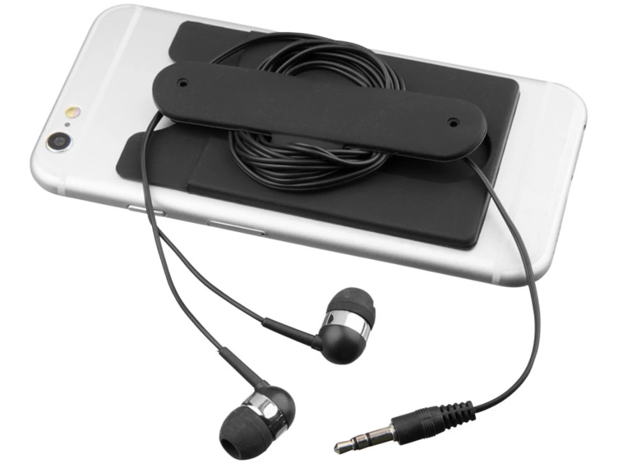 Чехол для карт с держателем мобильного, черный фото 6