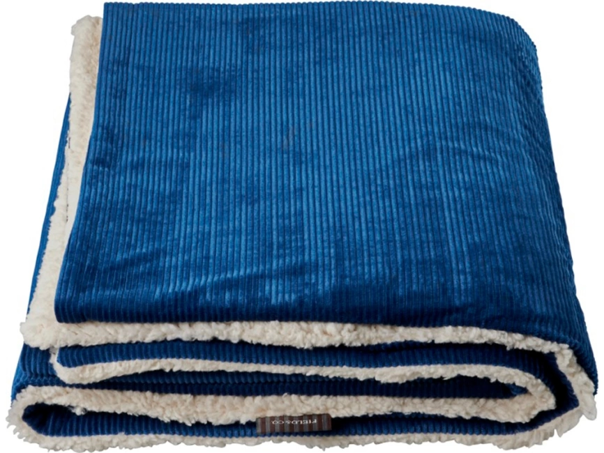 Шерповое покрывало Cosie с вельветом, темно-синий фото 5