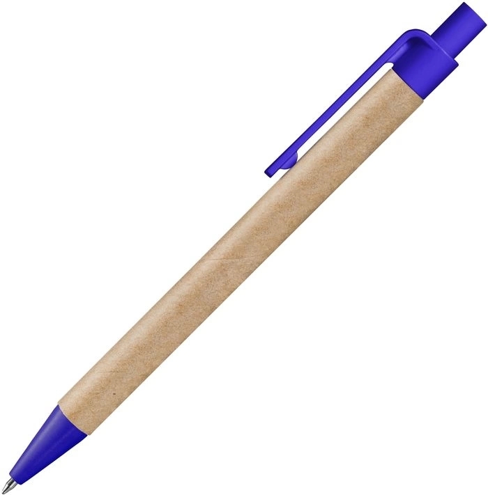 Ручка картонная VIVA NEW, неокрашенная с синими деталями фото 3