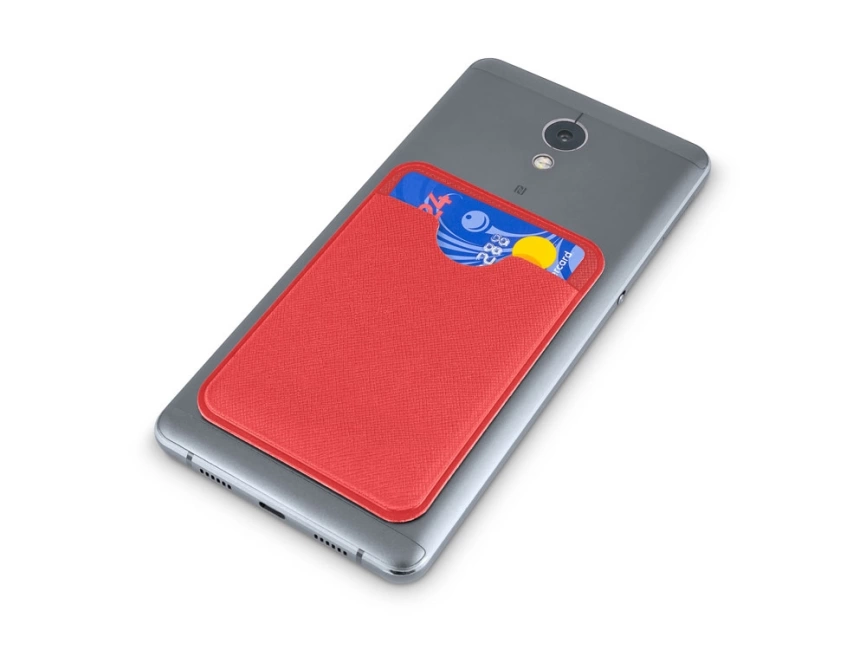 Чехол-картхолдер Favor на клеевой основе на телефон для пластиковых карт и и карт доступа, красный фото 4