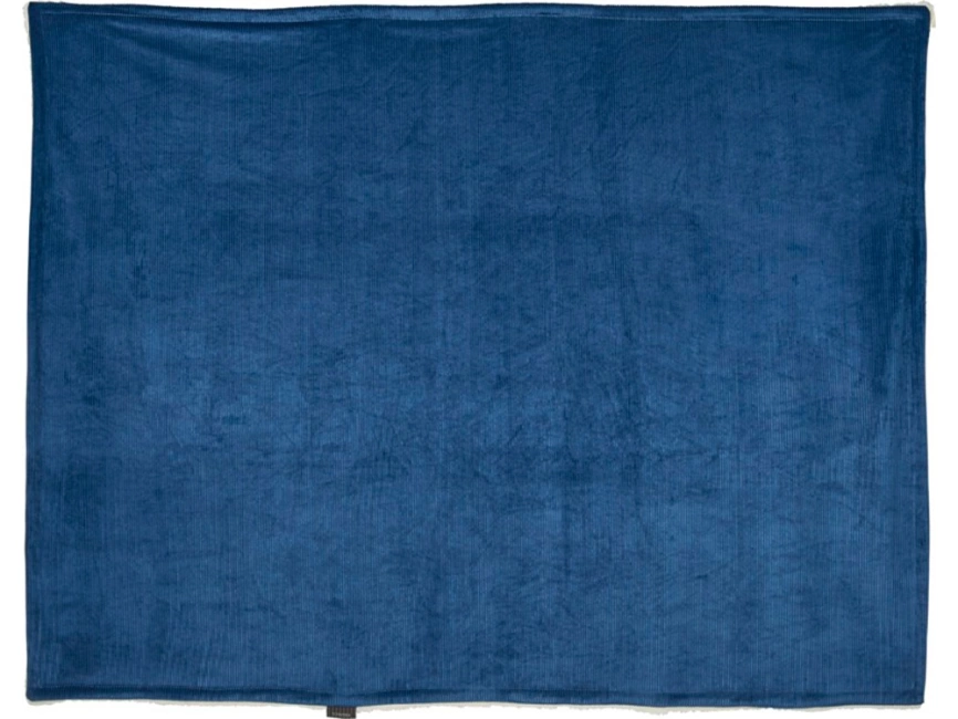 Шерповое покрывало Cosie с вельветом, темно-синий фото 2