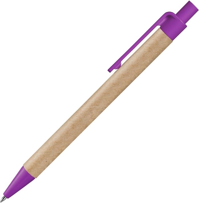 Ручка картонная VIVA NEW, неокрашенная с фиолетовыми деталями фото 3