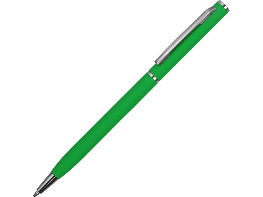 Ручка металлическая шариковая Атриум с покрытием софт-тач, зеленый фото 1