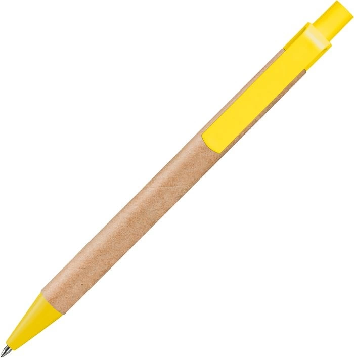 Ручка картонная VIVA NEW, неокрашенная с жёлтыми деталями фото 2