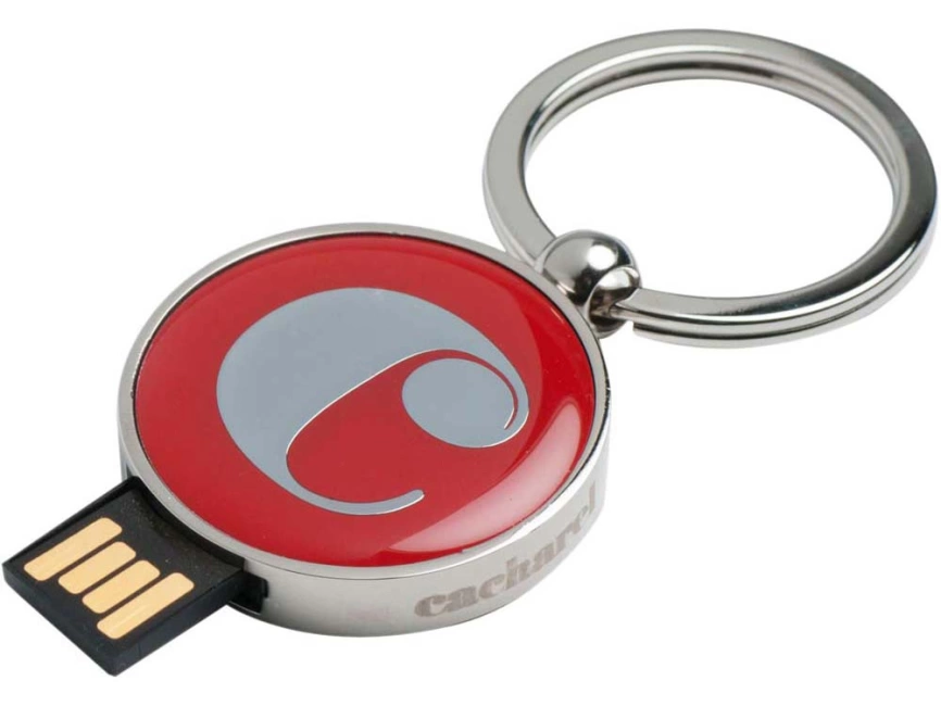 Набор Cacharel: шариковая ручка, брелок с флеш-картой USB 2. на 4 Гб, красный/серебристый фото 2