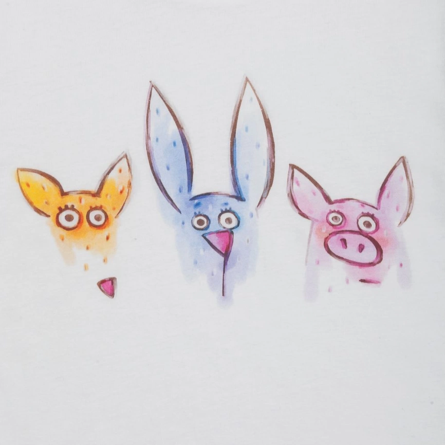 Футболка детская Funny animals, белая, на рост 106-116 см (6 лет) фото 2