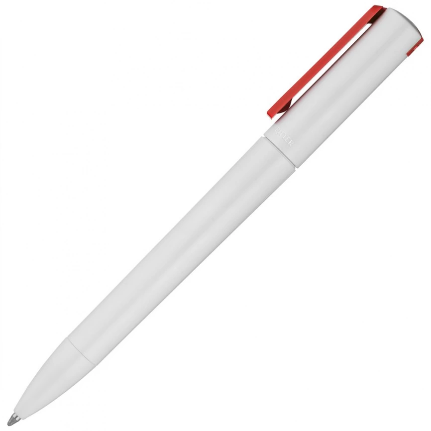 Ручка шариковая Split White Neon, белая с красным фото 4