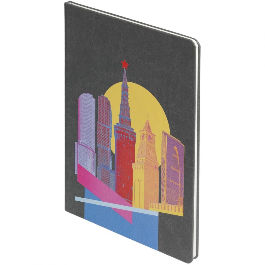 Блокнот Moscow State of Mind, в линейку, серый фото 1