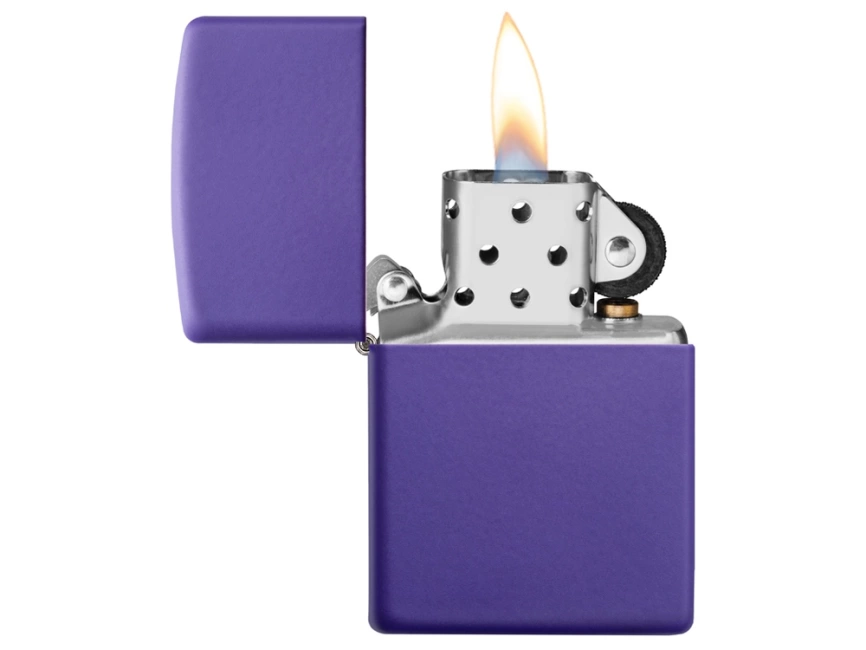 Зажигалка ZIPPO Classic с покрытием Purple Matte, латунь/сталь, фиолетовая, матовая, 38x13x57 мм фото 4