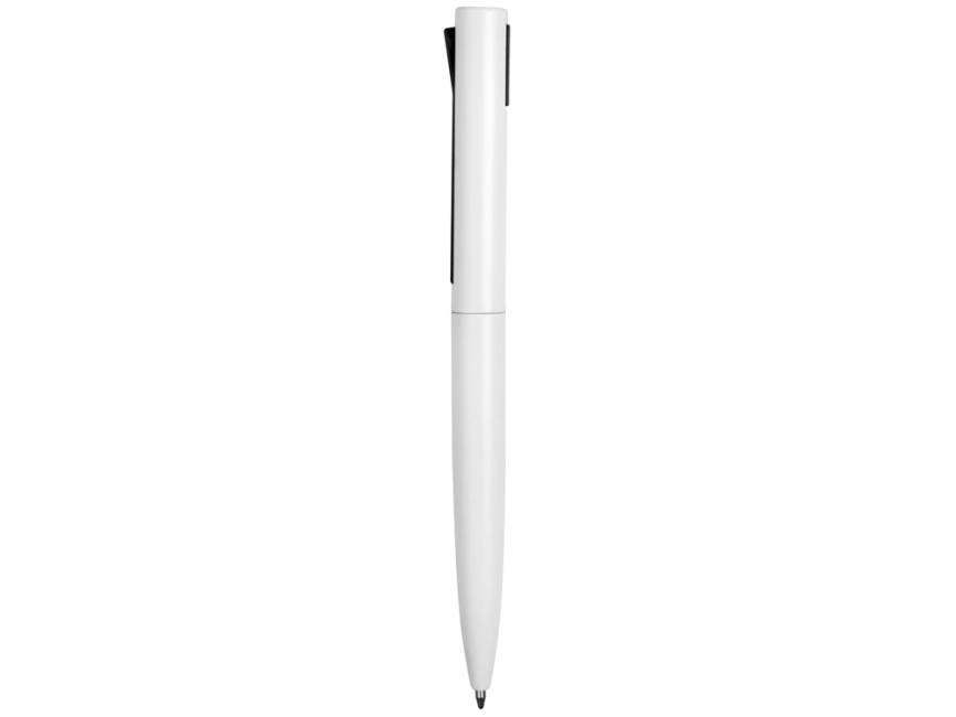 Ручка металлическая шариковая Bevel, белый/черный фото 4