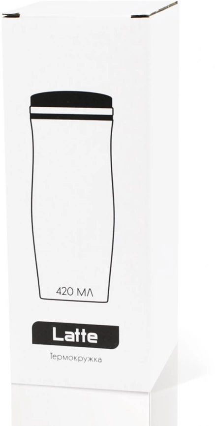 Термокружка Latte 420 мл, белая с чёрным фото 4