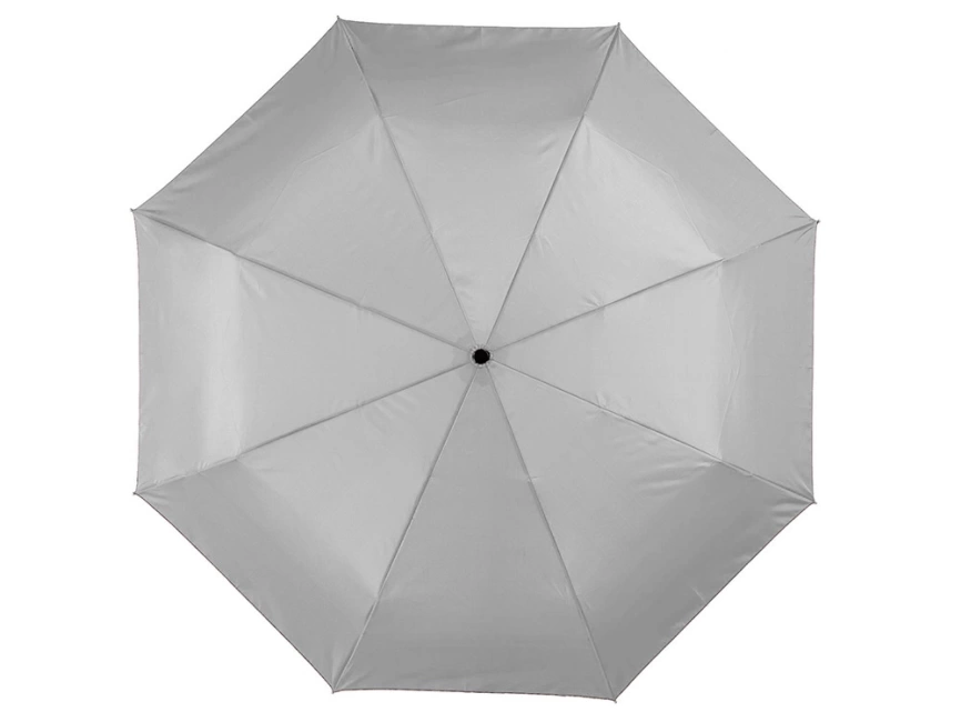 Зонт Alex трехсекционный автоматический 21,5, серебристый/черный фото 2