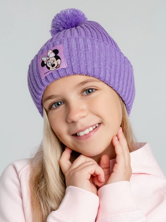 Шапка детская Minnie Mouse, сиреневая фото 1